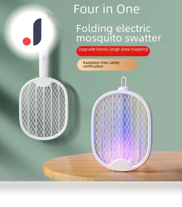Smart Foldable Electric Fly Swatter with Vertical Rotation and Photocatalytic Mosquito Trap Lamp — Fly Swatters, StrideBox