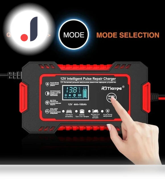 Smart Full Auto Motorcycle Battery Charger — Chargers, Modern Home Furnishing