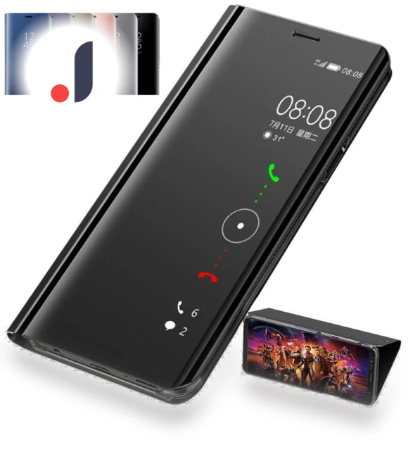 Smart Mirror Leather Flip Phone Case with Stand — Phone Accessories, case-A1