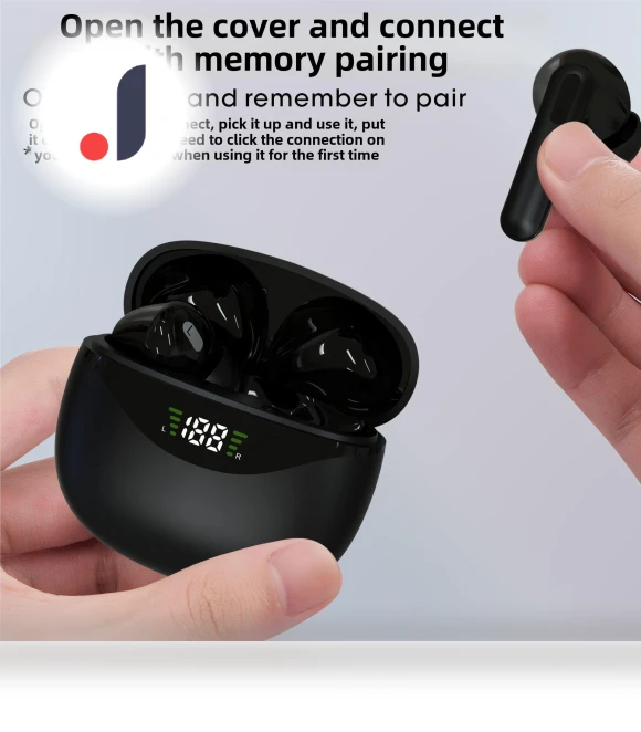 Wireless TWS Headset with Touch Digital Display — Headsets, QUEED