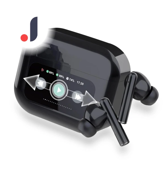 Bluetooth Earbuds with Touch LCD Display — In-Ear Headphones, SOLT Japan Market