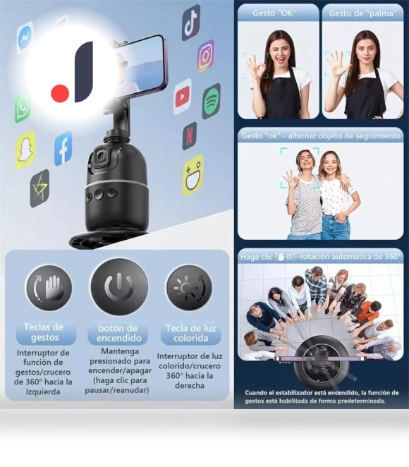 Gimbal Stabilizer AI 360 Smart Face Recognition Follow Selfie Stand — Selfie Sticks, Walmart online