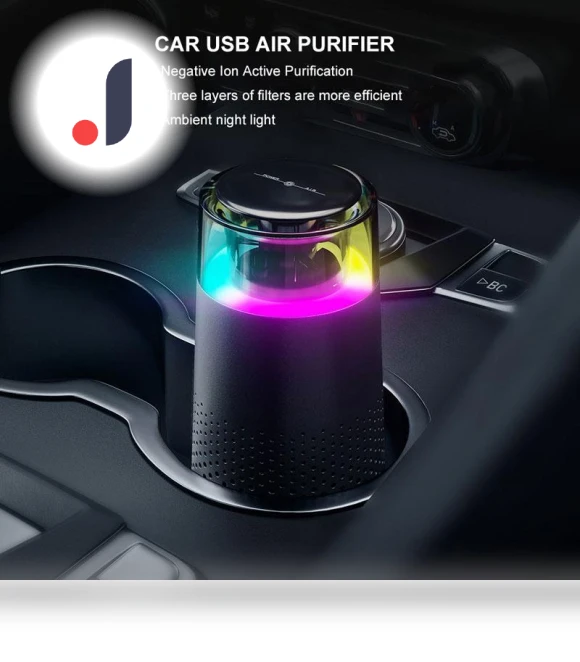 USB Car Air Purifier with Night Light — Car Air Fresheners, Mlina-J
