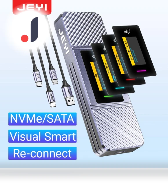 Visual Smart M.2 NVMe NGFF SSD Enclosure — Enclosures, JEYI