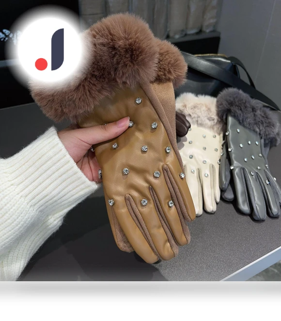 Winter Gloves with Touchscreen and Rabbit Fur — Gloves, Super Case