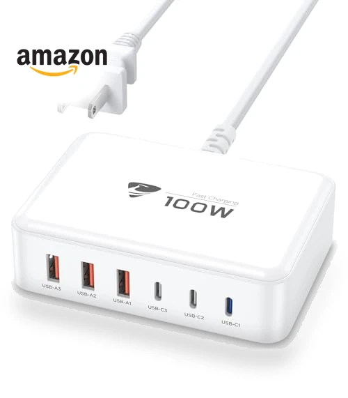 100W GaN 6 Port USB C Fast Charging Station — Chargers, CHONGZHENG (HK)CO. ,LIMITED