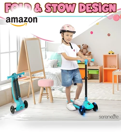 3 Wheel Foldable Kids Scooter — Electric Vehicles, SereneLife