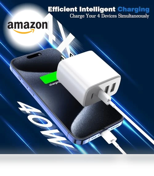 40W 2Pack 4Port USB C PD Charger Block — Chargers, Shenzhen Jiaxingyuan Technology Co., Ltd.
