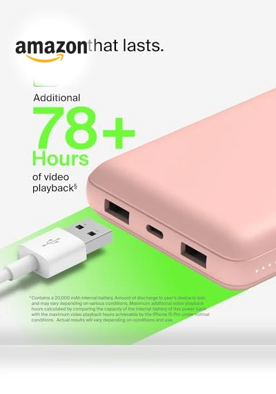 Portable Charger, USB-C Power Bank 20,000mAh — Chargers, Belkin
