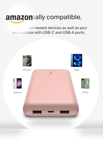 Portable Charger, USB-C Power Bank 20,000mAh — Chargers, Belkin