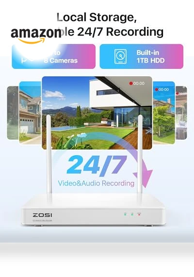 QHD WiFi Security Camera System Outdoor — Security Cameras, ZOSI