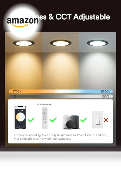 Smart WiFi Recessed Lights — LED, Lumary
