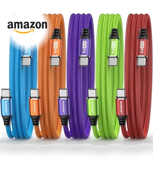 USB C to USB C Cable, 6FT 5-Pack — Cables, Aurnoet