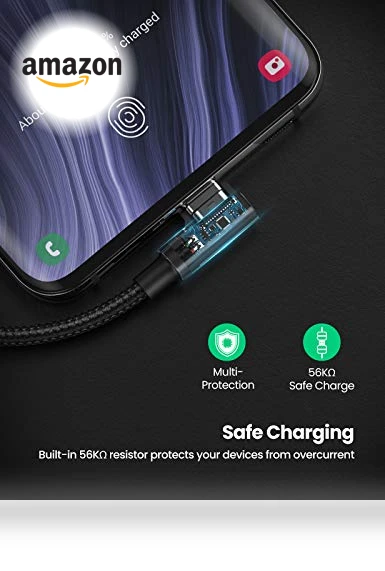 USB to USB C Cable 90 Degree Fast Charging Cord — Cables, UGREEN