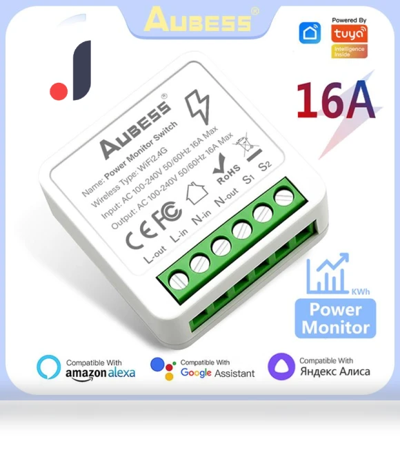 Wi-Fi Power Monitor Switch — Dimmer Switches, AUBESS
