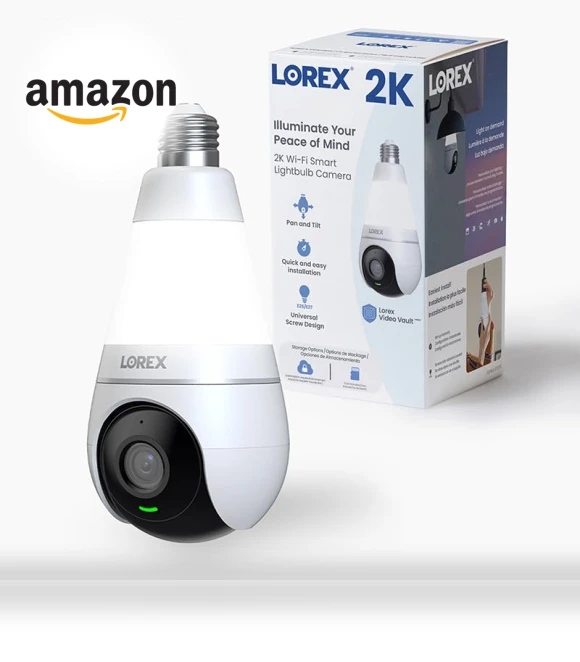Wi-Fi Smart Lightbulb Camera — Smart Home Security, Lorex