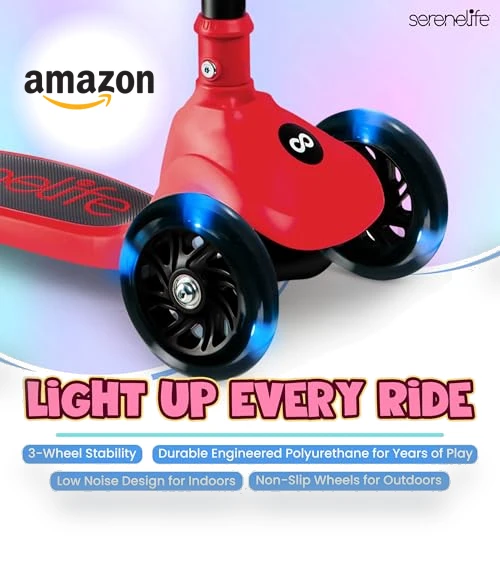 3 Wheel Foldable Kids Scooter — Push Scooters, SereneLife