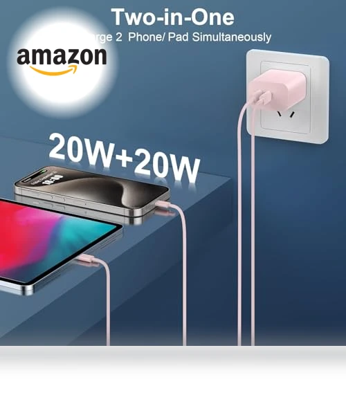 40W Dual Port USB C Wall Charger with 6FT USB C to C Cable — Chargers, Shenzhen Dipinle Technology Co., Ltd