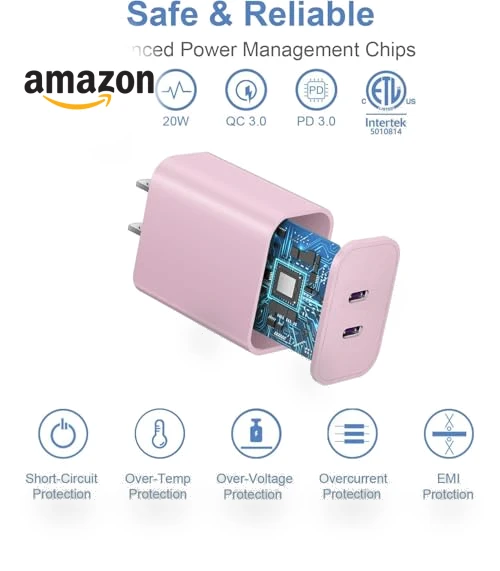 40W Dual Port USB C Wall Charger with 6FT USB C to C Cable — Chargers, Shenzhen Dipinle Technology Co., Ltd