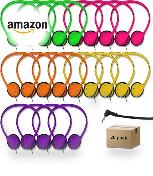 Bulk Headphones for Kids — In-Ear Headphones, WAHUWAY