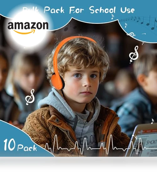 Bulk Headphones for Kids — In-Ear Headphones, WAHUWAY