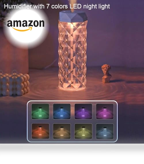Crystal Humidifier with LED Night Light — Air Moisturizers