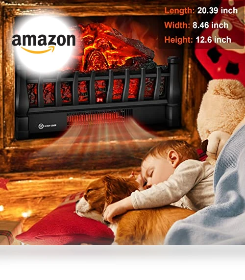 Electric Fireplace Logs Inserts Heater — Portable Heating Solutions, Alpaca