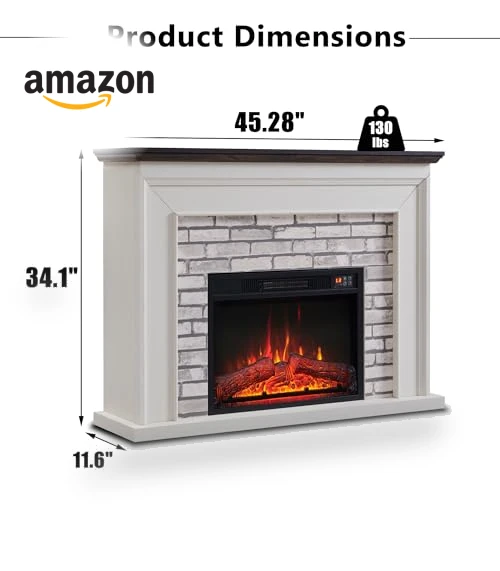 Flip Top Electric Fireplace with Mantel — Entertainment Furniture, Aitjunz