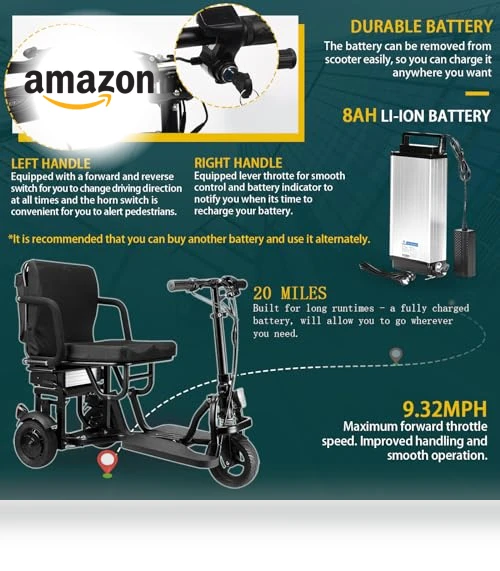 Folding Mobility Scooter — Push Scooters, Jiangsu Jingzhuo Yuantai machinery co. Ltd