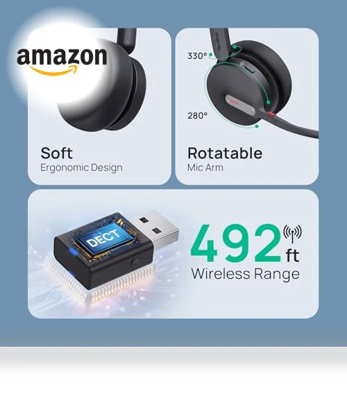 Hybrid Wireless Headset Dongle & Charging Stand — Headsets, Yealink
