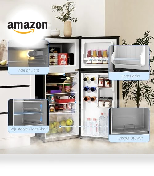 Mini Fridge with Freezer — Mini Fridges, HOMCOM