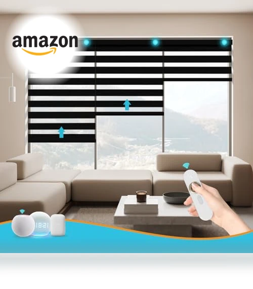 Motorized Zebra Blinds with Remote — Honeycomb, Blindify