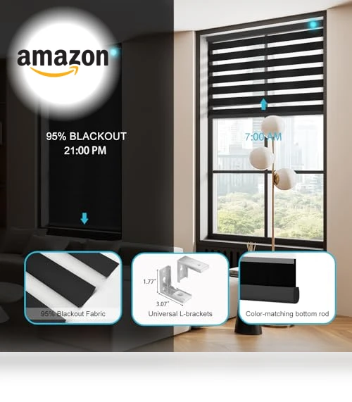 Motorized Zebra Blinds with Remote — Honeycomb, Blindify
