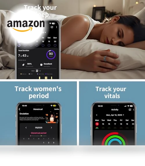 Smart Ring - Sleep Tracker with Heart Rate, Blood Oxygen, Step Counter — Wearable Accessories, UouNeaCo