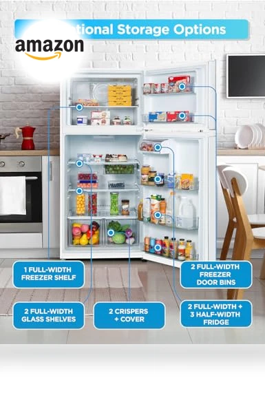 Top Mount Refrigerator with Freezer — Mini Fridges, Commercial Cool