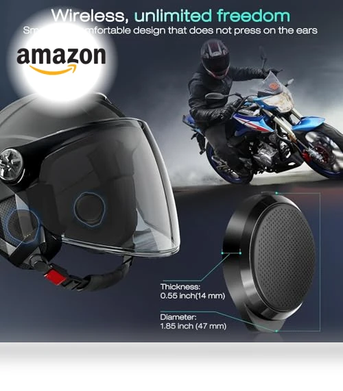True Wireless Helmet Headset with Remote Control — Wireless Headsets for Powersports, FEYA