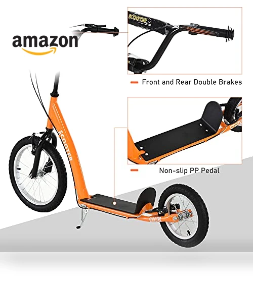 Youth Scooter Kick Scooter for Kids — Push Scooters, Aosom