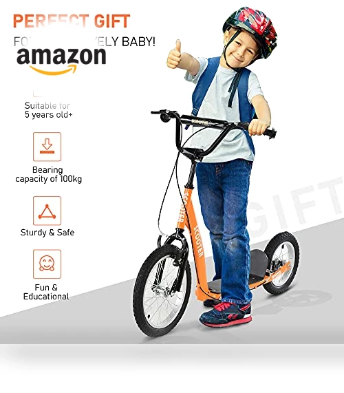 Youth Scooter Kick Scooter for Kids — Push Scooters, Aosom