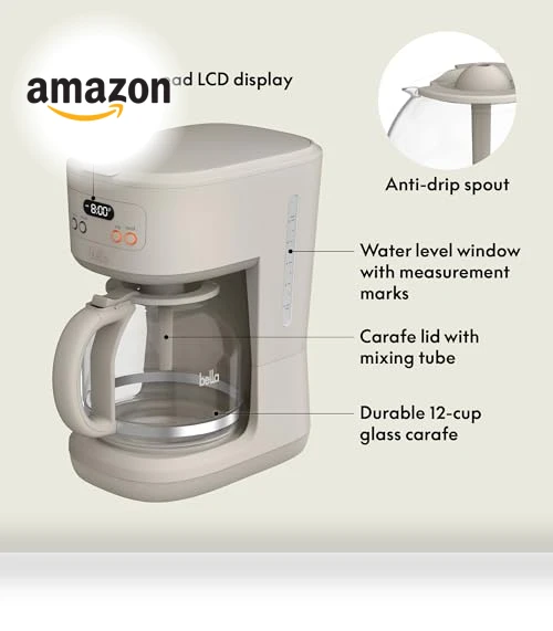 12 Cup Programmable Coffee Maker — Coffee & Espresso Combos, BELLA