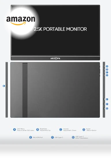 2.5K Portable Monitor — Display Solutions, ARZOPA