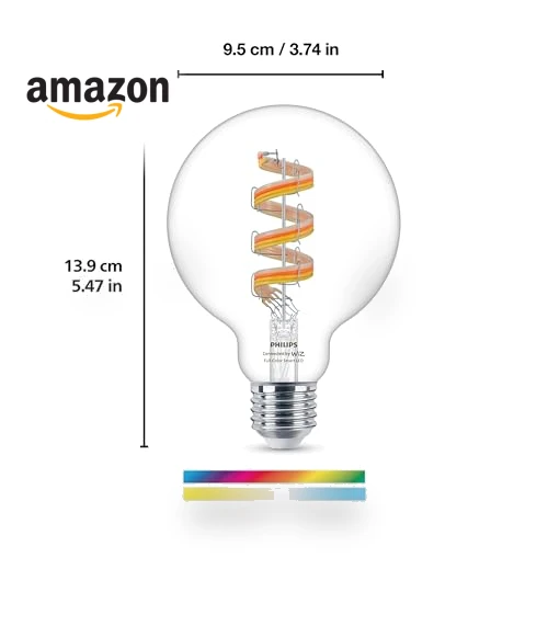 Amber and Full Color Vintage Edison LED Light Bulb — Incandescent, Philips