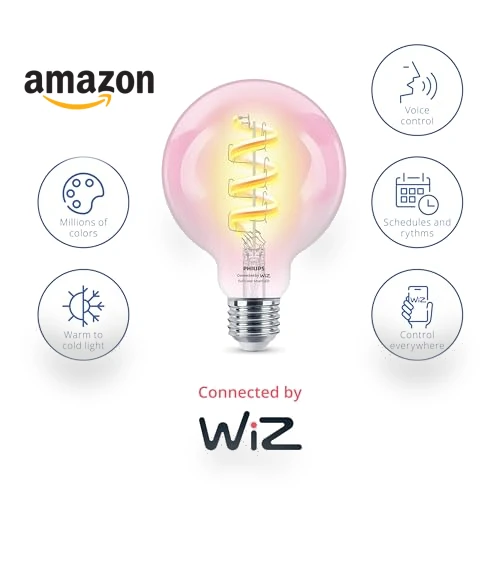 Amber and Full Color Vintage Edison LED Light Bulb — Incandescent, Philips