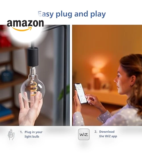 Amber and Full Color Vintage Edison LED Light Bulb — Incandescent, Philips