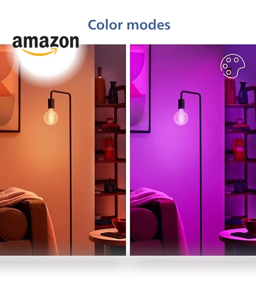 Amber and Full Color Vintage Edison LED Light Bulb — Incandescent, Philips