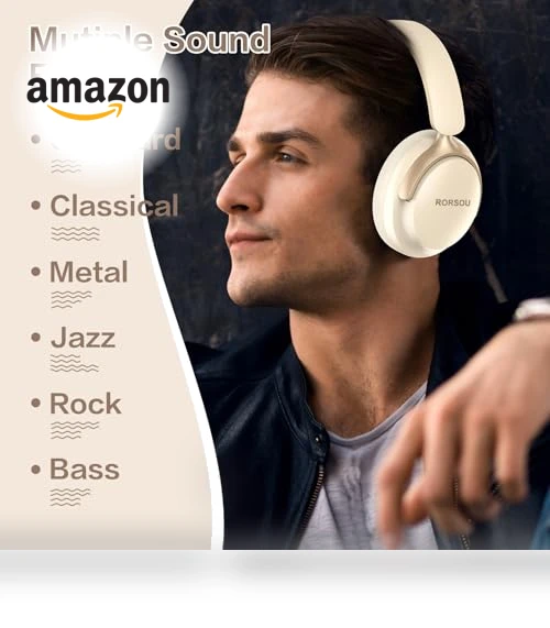 Bluetooth Headphones Over Ear — Over-Ear Headphones, RORSOU