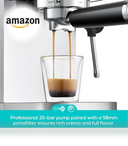 Espresso Machine with Steam Milk Frother — Coffee & Espresso Combos, CASABREWS