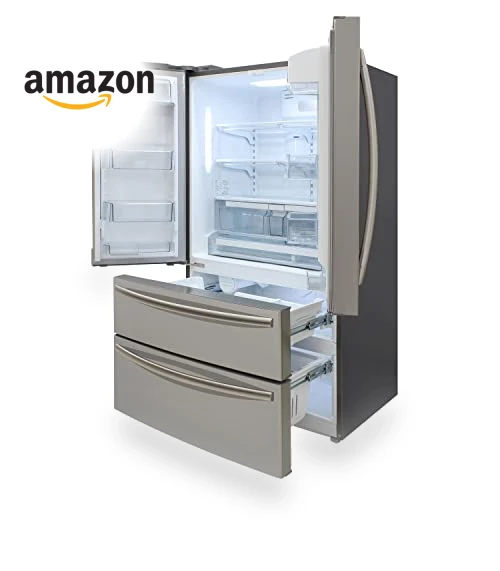 French Door Refrigerator with Ice Maker and Dual Drawer Bottom Freezer — Mini Fridges, BRAMA