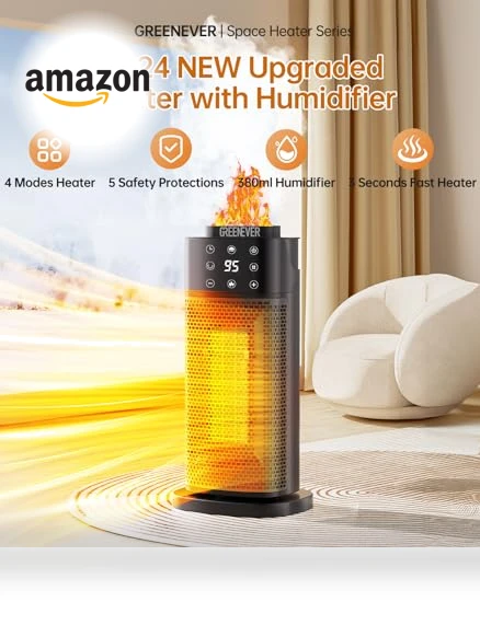 Indoor Space Heater with Humidifier — Air Moisturizers, GREENEVER