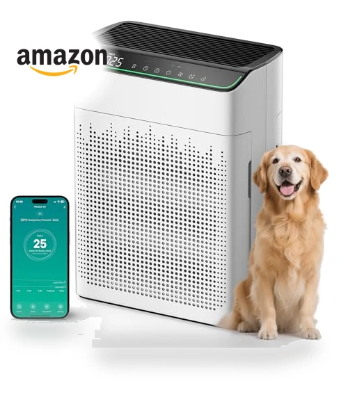Large Room Air Purifier with Smart WiFi — Activated Carbon Air Purifiers, FLANUR
