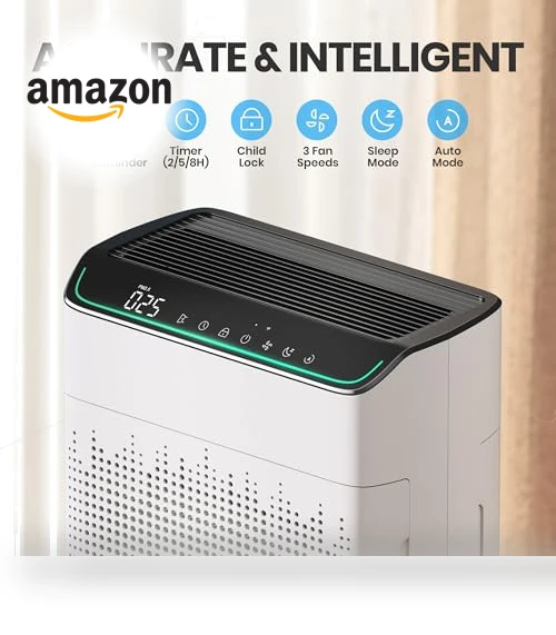 Large Room Air Purifier with Smart WiFi — Activated Carbon Air Purifiers, FLANUR